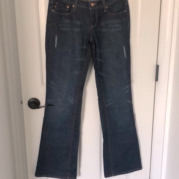 7 of All Man Kind dark demin flare jeans - Picture 1 of 9